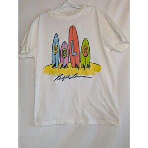Polo Ralph Lauren Kids Graphic T-Shirt Size Small Bright Vibrant Colors Surf